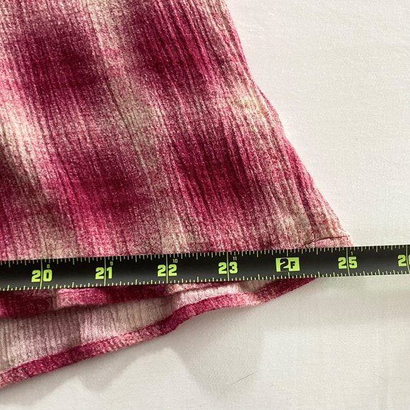 Anthropologie Maeve Cavalon Peplum Plaid Blouse Magenta Off-White L - Picture 6 of 10